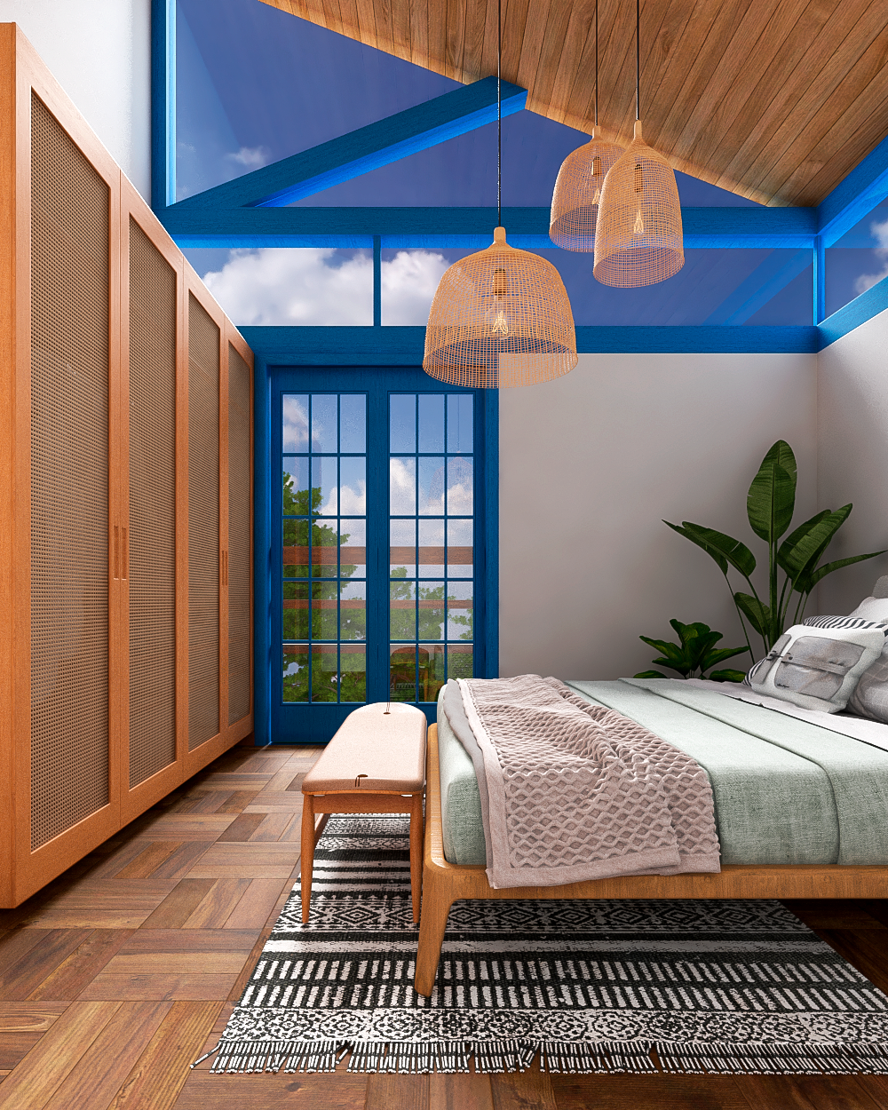 Dormitório casal com projeto de interiores — Renata Lima Arquitetura